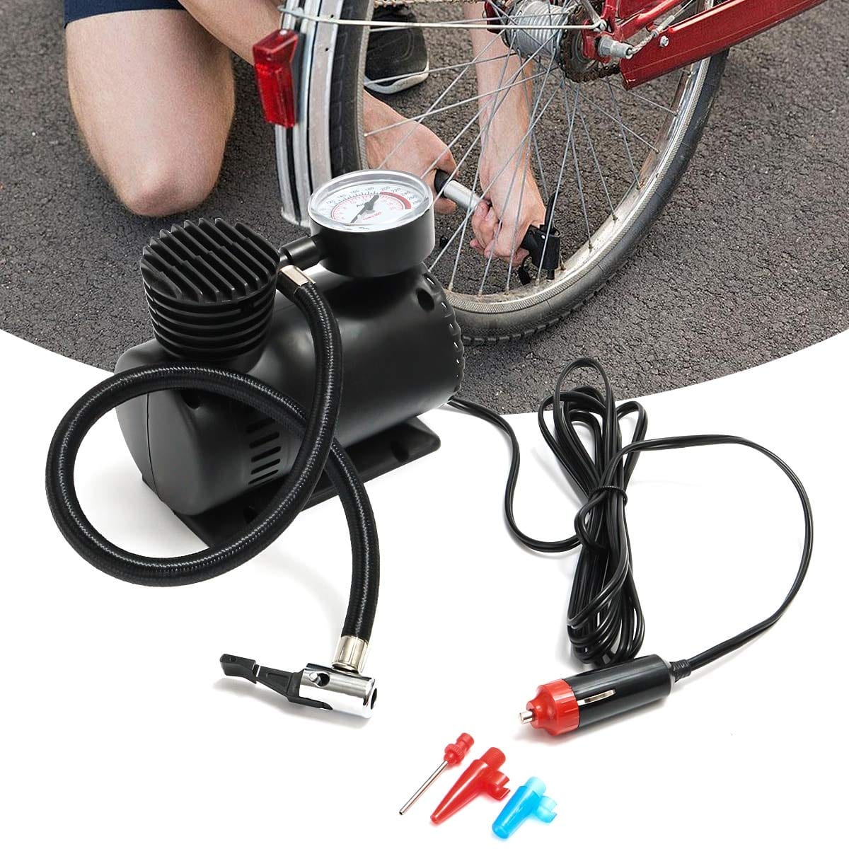 12v Portable Air Compressor For Car Tire Air Pump Inflator Portable Air Compressor 2.0 - Portable Mini Air Compressor (300psi)