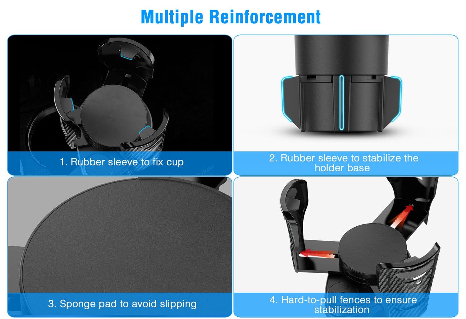 2 in 1 Multifunctional Car Drink Cup Glass Holder - 360° Rotatable Multifunctional Car Cup Holder