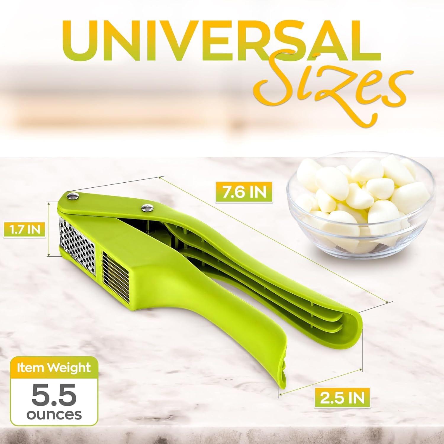 2 in 1 Stainless Steel Garlic Press & Mincer | Kitchen Items Garlic Press Chopper Squeezer Masher Chopper Mincer 2 in 1 Stainless Steel Garlic Press & Mincer