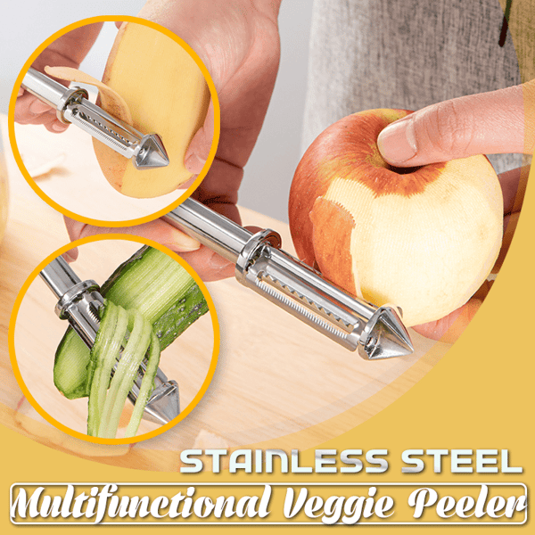 3 In 1 Multifunctional Veggie Peeler | Potato Peeler Vegetable Knife Slicer Fruit Peeler Kitchen 3 in 1 Knife 3 in 1 Stainless steel Multifunctional Veggie Peeler (Pack of 2)