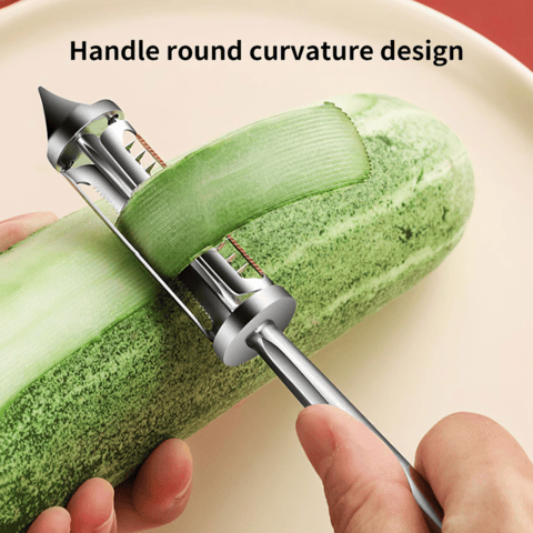 3 In 1 Multifunctional Veggie Peeler | Potato Peeler Vegetable Knife Slicer Fruit Peeler Kitchen 3 in 1 Knife 3 in 1 Stainless steel Multifunctional Veggie Peeler (Pack of 2)