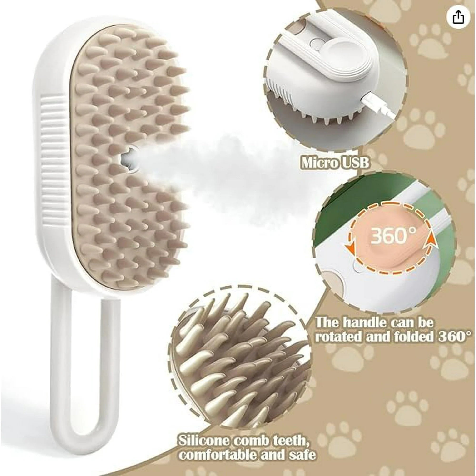 3 in 1 Pet Grooming Brush | Pet Grooming dog Brush Comb Cat Hair Brush Remover Pets Accessories - 3 in 1 Pet Grooming Brush