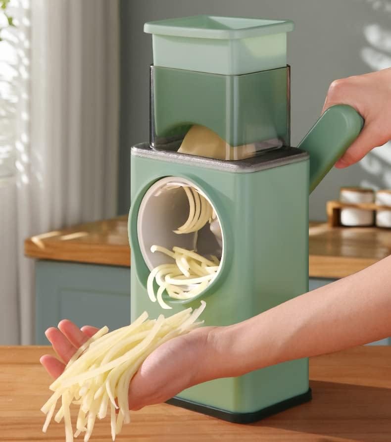 3-in-1 Rotary Vegetable & Cheese Grater| Vegetable Cutter Chopper Onion Cutting Machine Cheese Grater 3-in-1 Rotary Vegetable & Cheese Grater