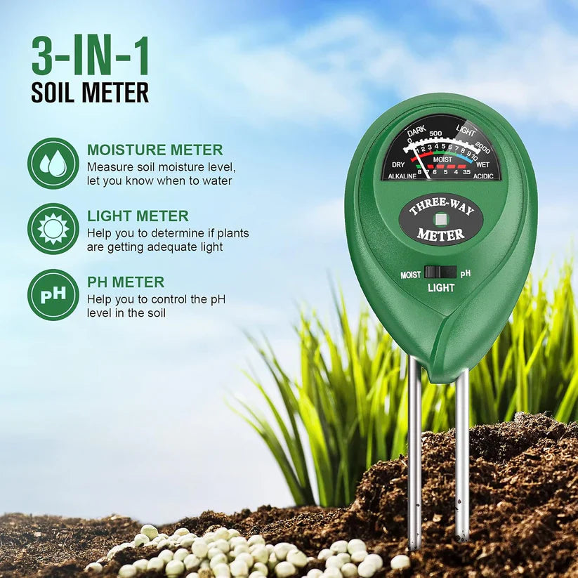 3-in-1 Soil Test Meter| Soil Moisture Sensor Test Meter Samples Health Moisture Tester - 3-in-1 Soil Test Meter
