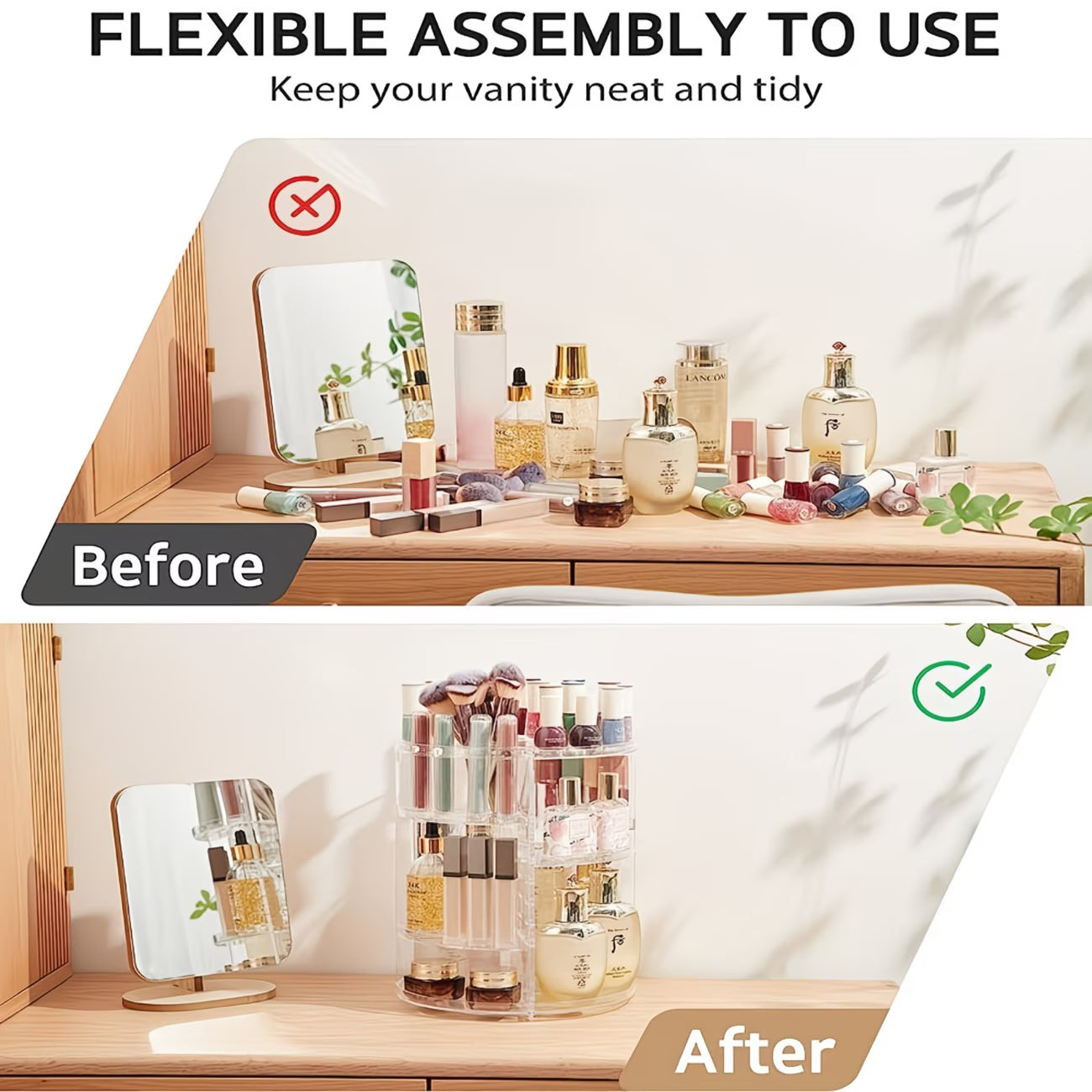 360° Rotating Makeup Organiser | Storage Box Makeup Organiser Cosmetics Vanity Box Organizer 360° Rotating Makeup Organiser