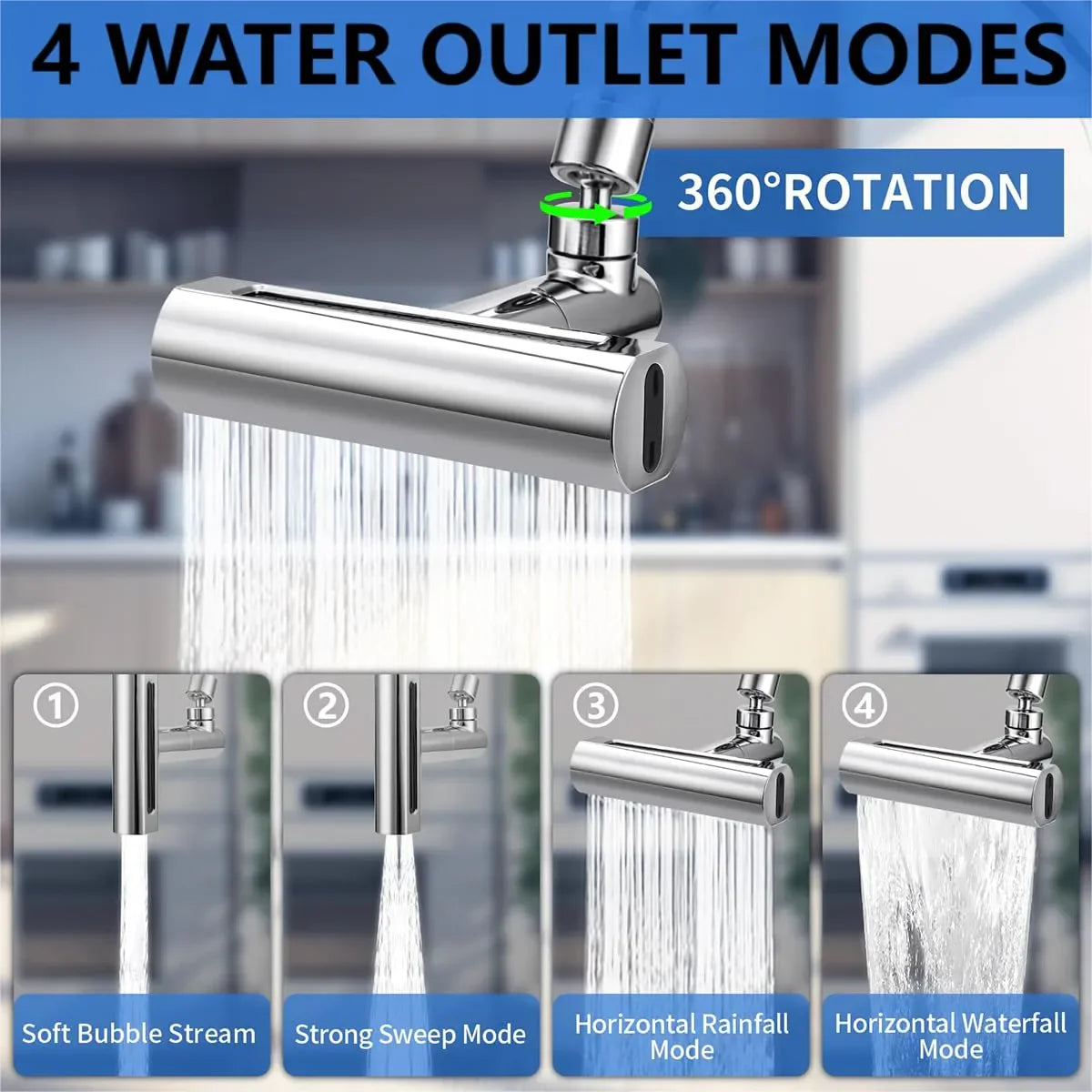 360° Swivel Faucet Extender | Kitchen Tap Sink Faucet Extender Water Wahing Basin Faucets - 360° Swivel Faucet Extender