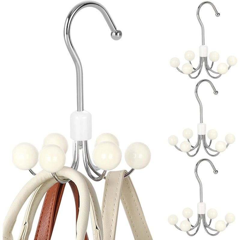 360° Swivel Hoodie & Purse Organizer (Set of 2) | Wood Hanger Plastic Hooks Wardrobe Hangers 360° Swivel Hoodie & Purse Organizer (Set of 2)
