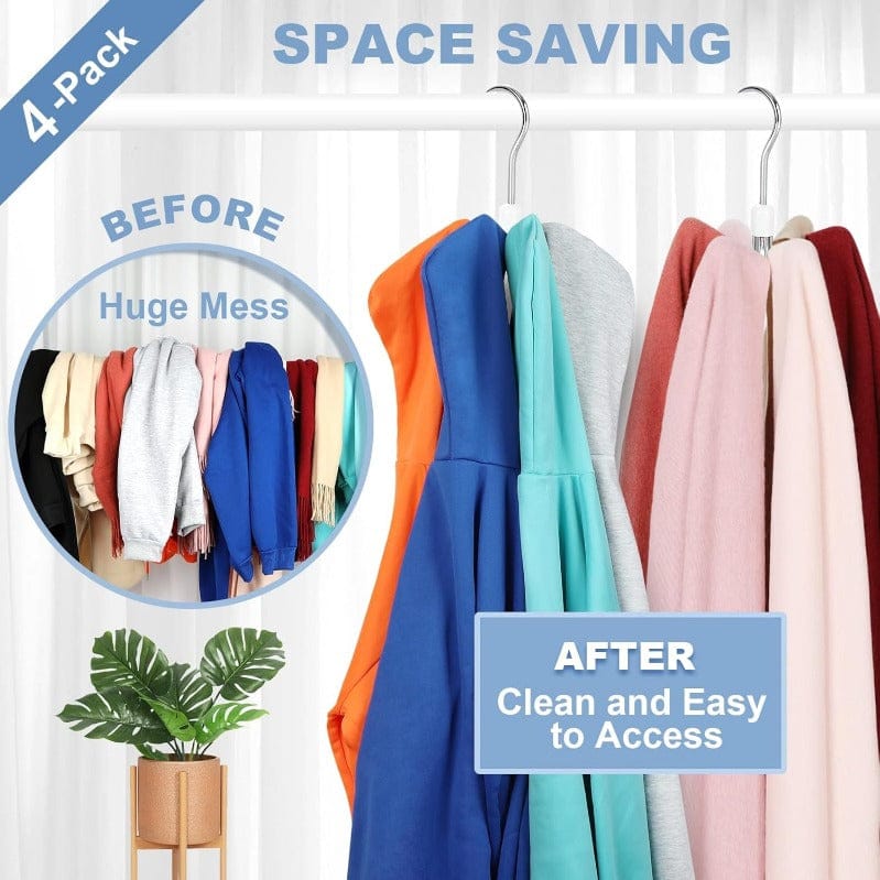 360° Swivel Hoodie & Purse Organizer (Set of 2) | Wood Hanger Plastic Hooks Wardrobe Hangers 360° Swivel Hoodie & Purse Organizer (Set of 2)