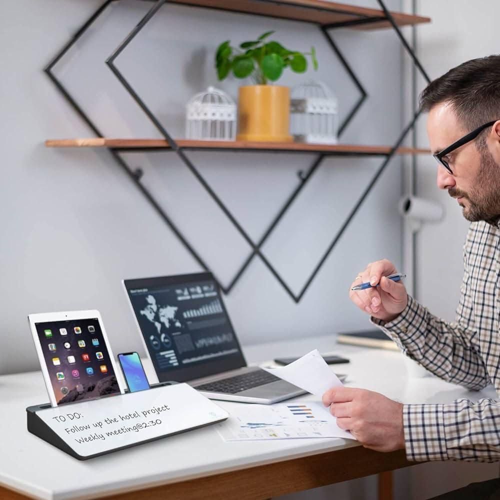 4-in-1 Storage Desk Board | White Board Writing Smart Magnetic Desk With Stand - 4-in-1 Storage Desk Board
