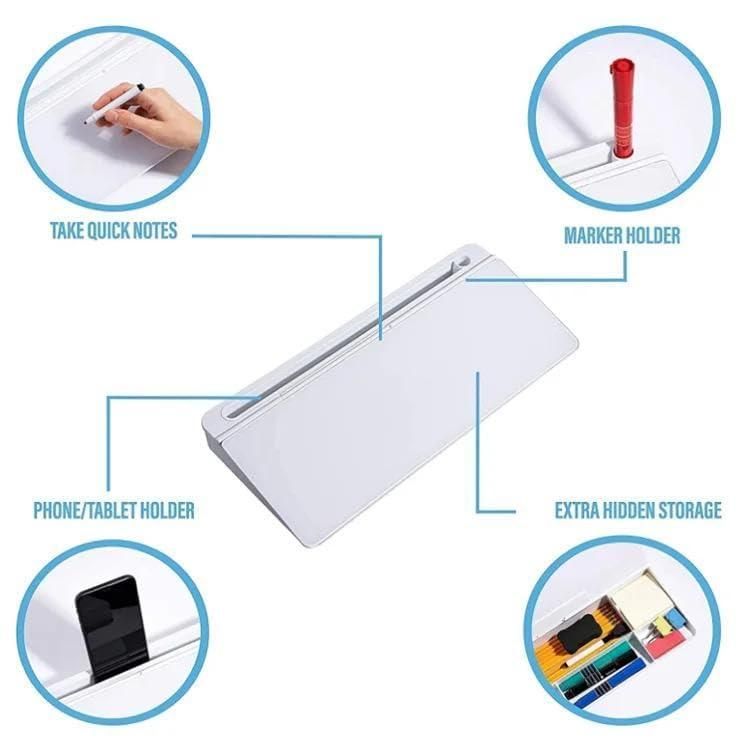 4-in-1 Storage Desk Board | White Board Writing Smart Magnetic Desk With Stand - 4-in-1 Storage Desk Board