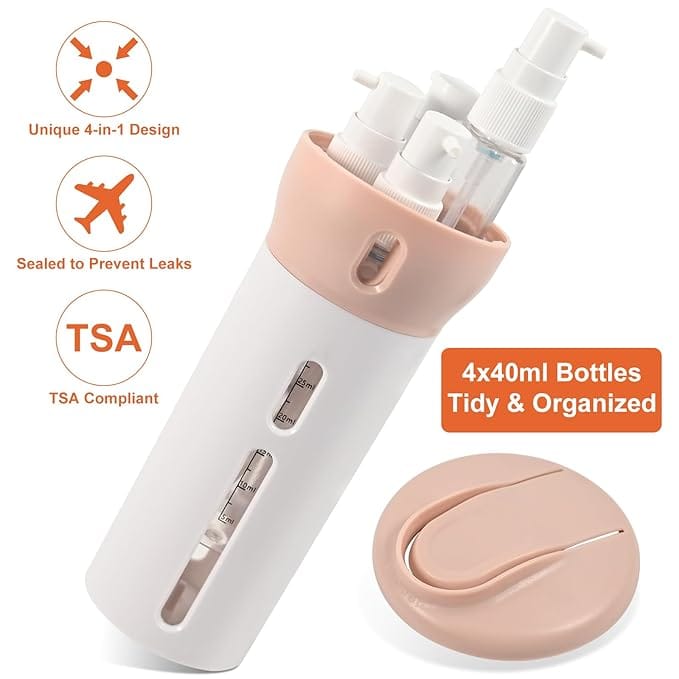 4-in-1 Travel Dispenser | Soap Dispenser Hand Wash Pump Bottle Travel Dispensers 4-in-1 Travel Dispenser