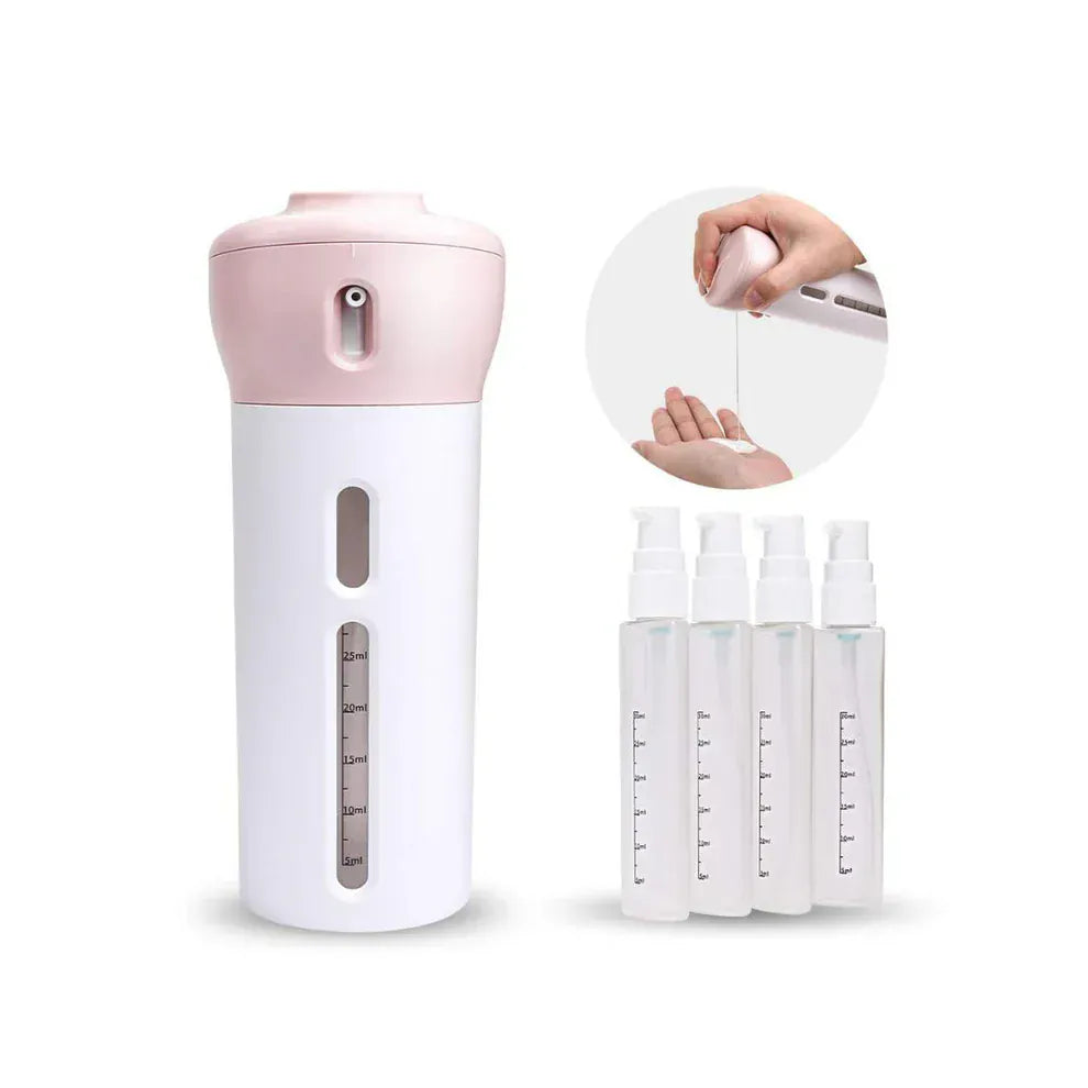 4-in-1 Travel Dispenser | Soap Dispenser Hand Wash Pump Bottle Travel Dispensers 4-in-1 Travel Dispenser