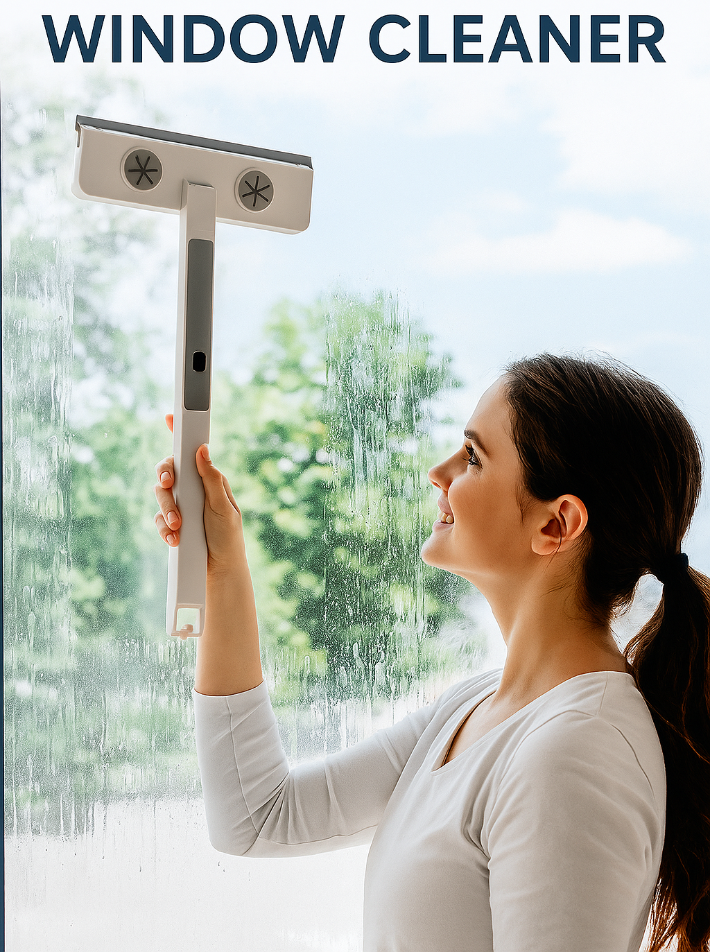 4 in 1 Wiper | Glass Cleaning Home Bathroom Brush Dust Cleaner For Home Mopping - 4 in 1 Wiper