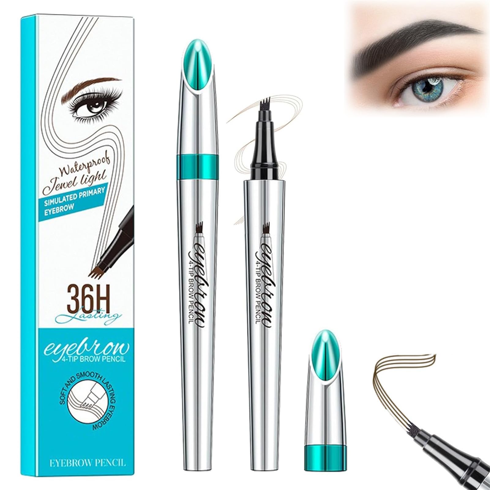 4-TIP EYEBROW PEN | Brow Microblading Eyebrows Pencil Makeup Waterproof Filler - 4-TIP EYEBROW PEN