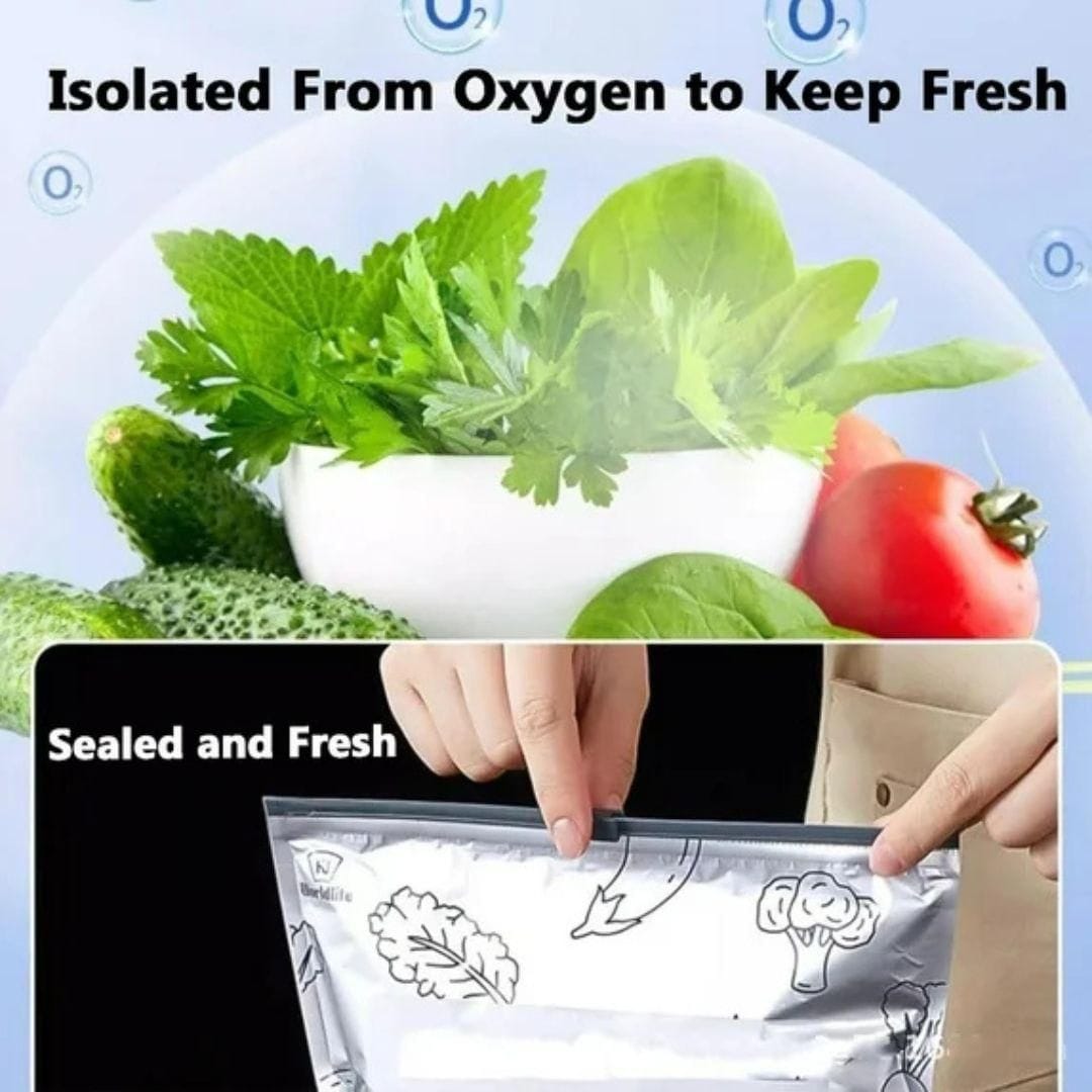 Reusable Aluminium Foil Sealable Storage Bags (Set of 20) | Aluminium Foil Plastic Bags Zip Locks Foil Material Reusable Kitchen Utilities Reusable Aluminium Foil Sealable Storage Bags (Set of 20)