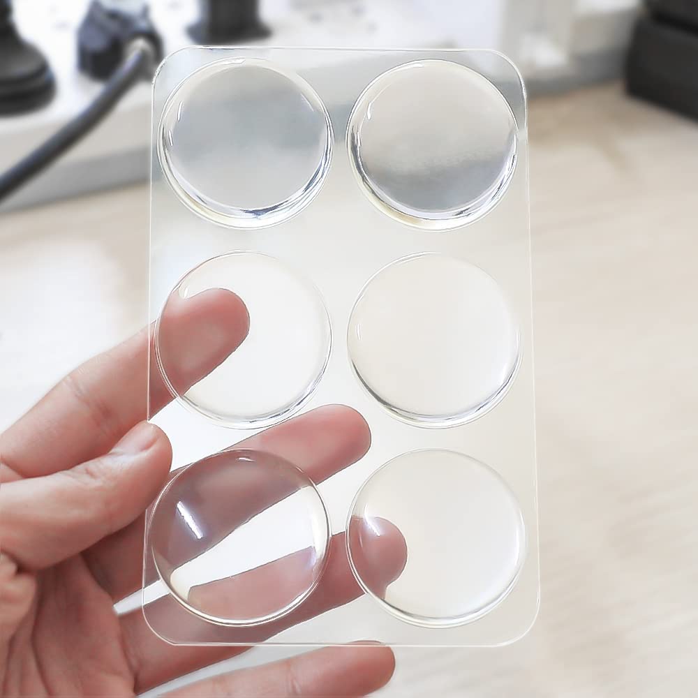 Clear Gel Door Wall Bumpers (Pack of 6)