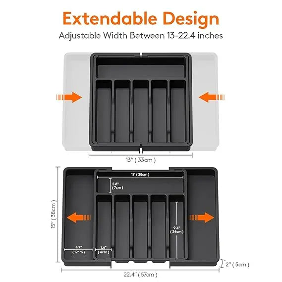 Expandable Drawer Organiser Tray | Drawer Organizer Kitchen Plastic Tray Storage For Utensils Kitchen Organizers Expandable Drawer Organiser Tray