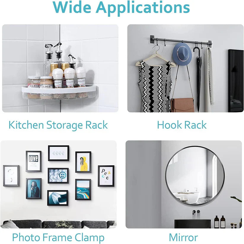 Adhesive Wall Hooks, No-Drilling Waterproof Screw for Hanging