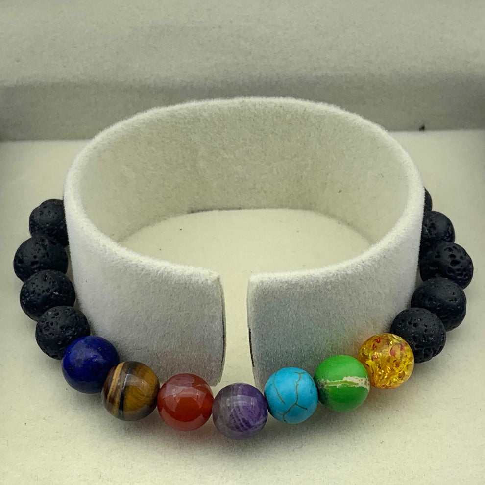 7 Chakra Energy Bracelet | 7 Chakra Bracelet Stone Tiger Eye Healing Silver Stone Bracelet - 7 Chakra Energy Bracelet
