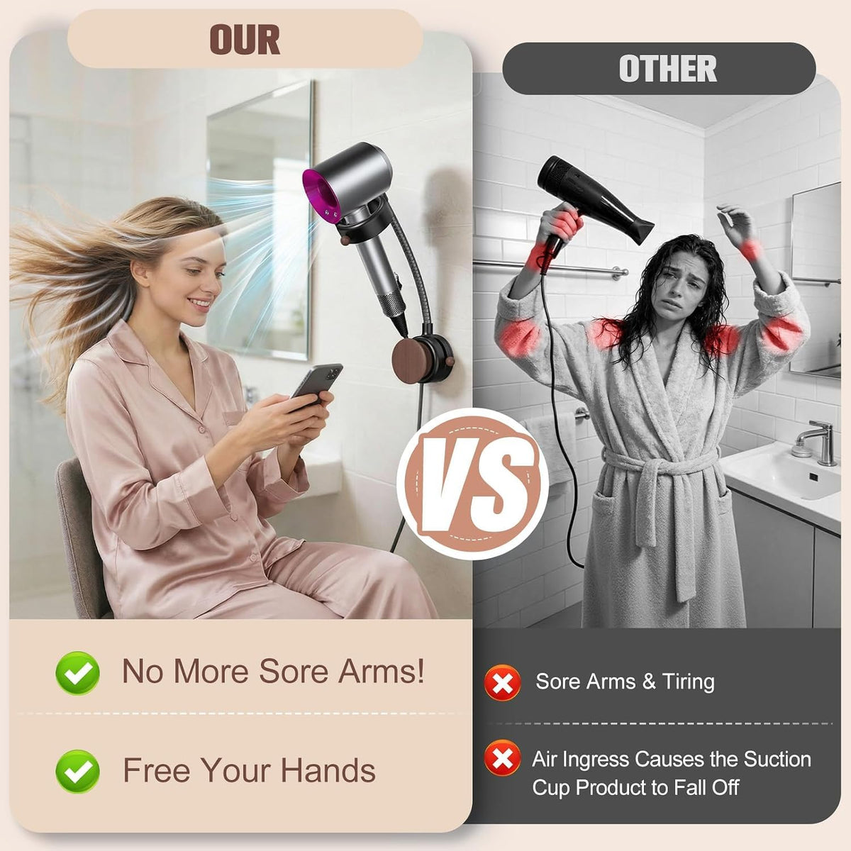 Hands-Free Hair Dryer Holder