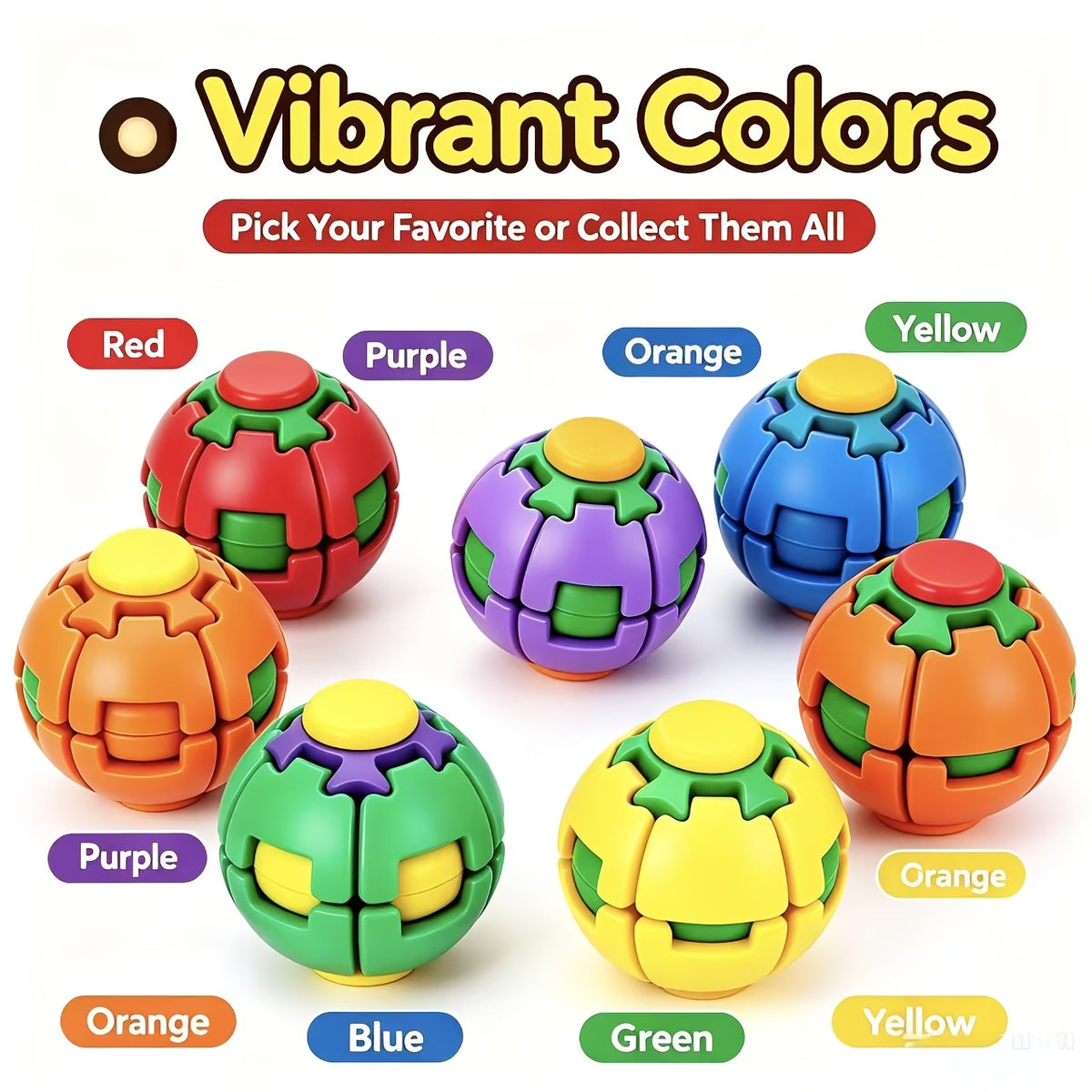 3D Press-to-Spin Fidget Ball