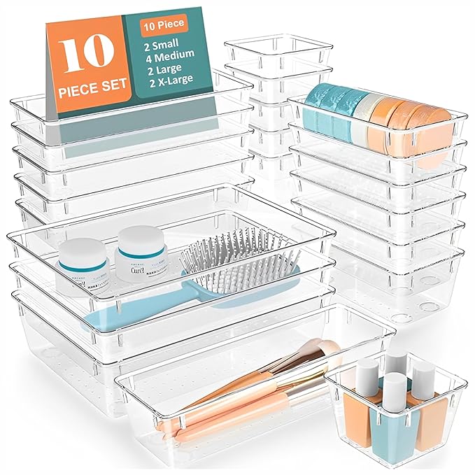 Transparent Drawer Organizer Tray