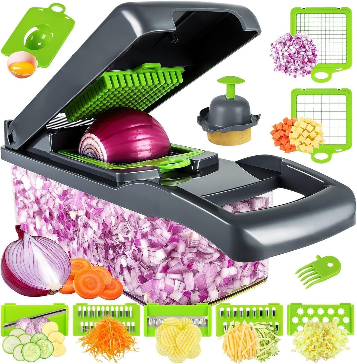 16-in-1 Vegetable Chopper with Basket
