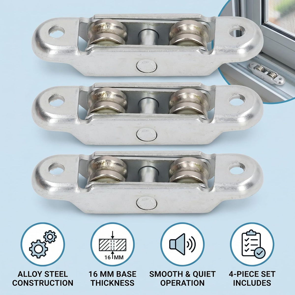 Double-Wheel Sliding Window Pulley