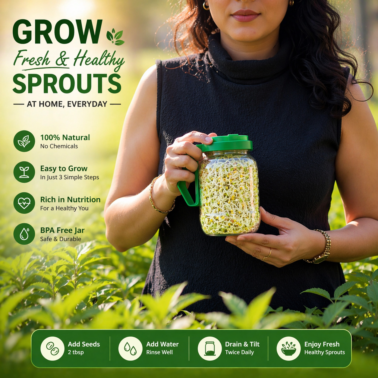 Sprouts Maker Glass Jar