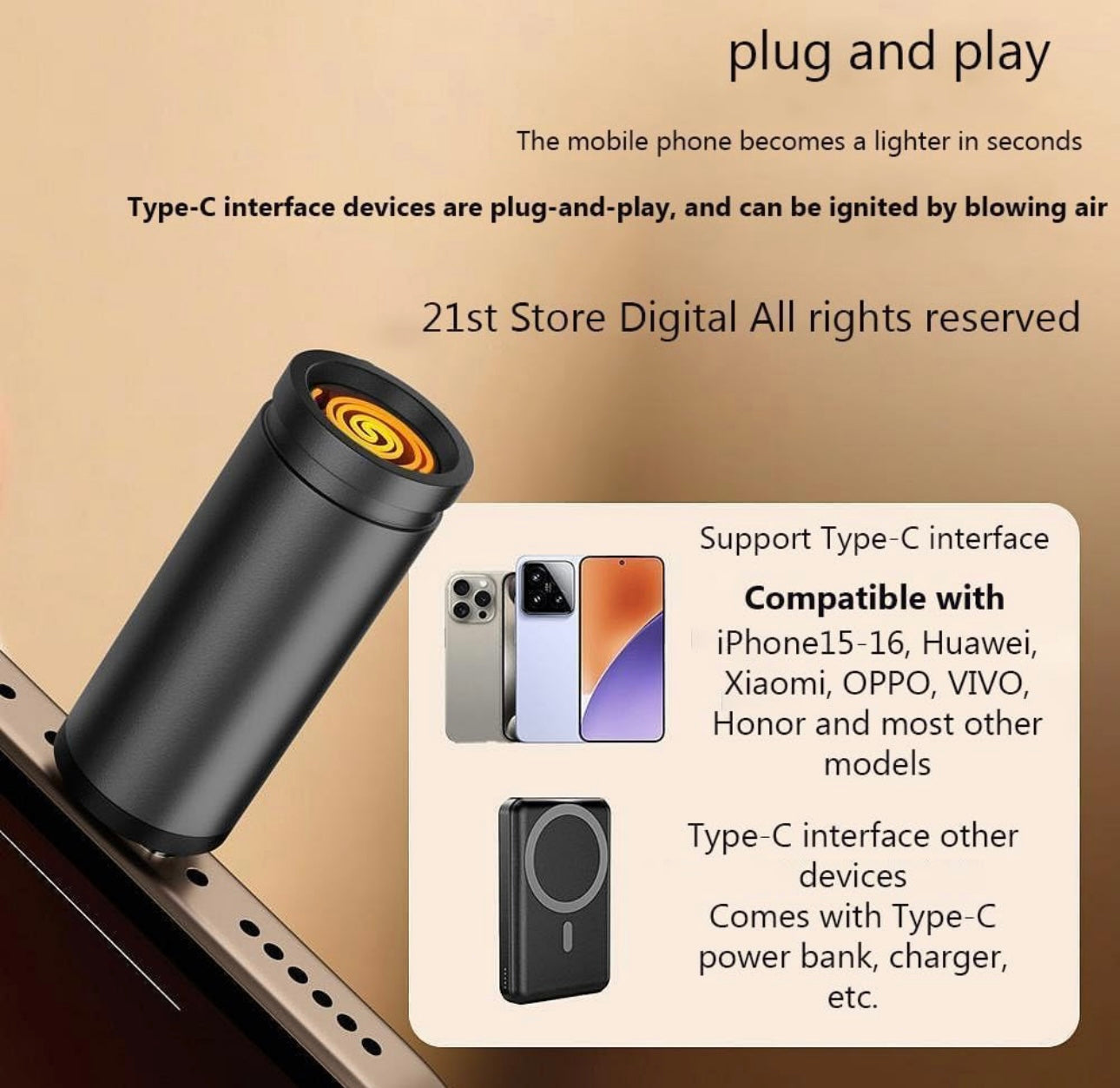 USB Type-C Electric Lighter