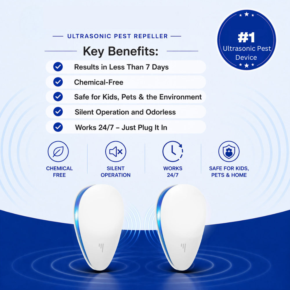 Ultrasonic Pest Repeller (Pack of 2)