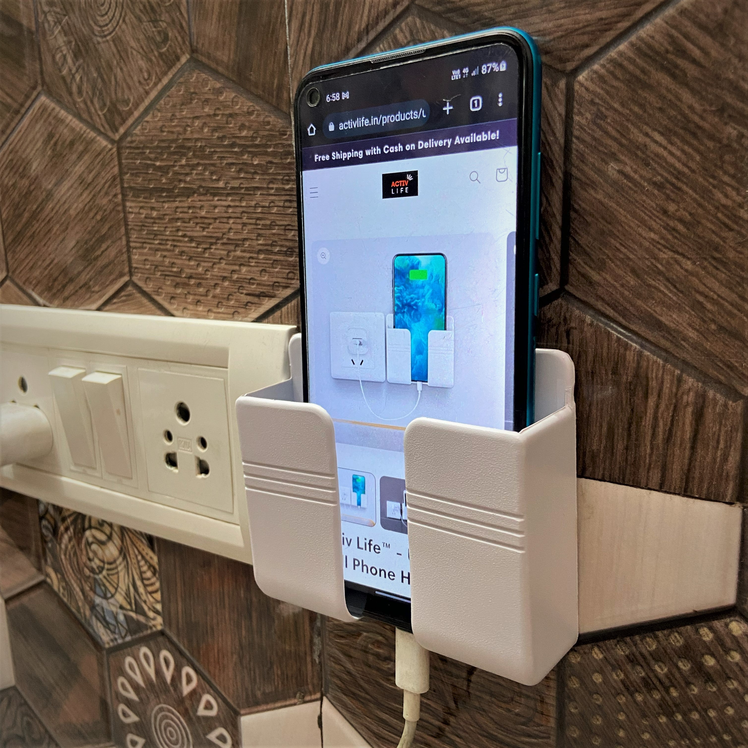 Stikvio Universal Wall Phone Holder