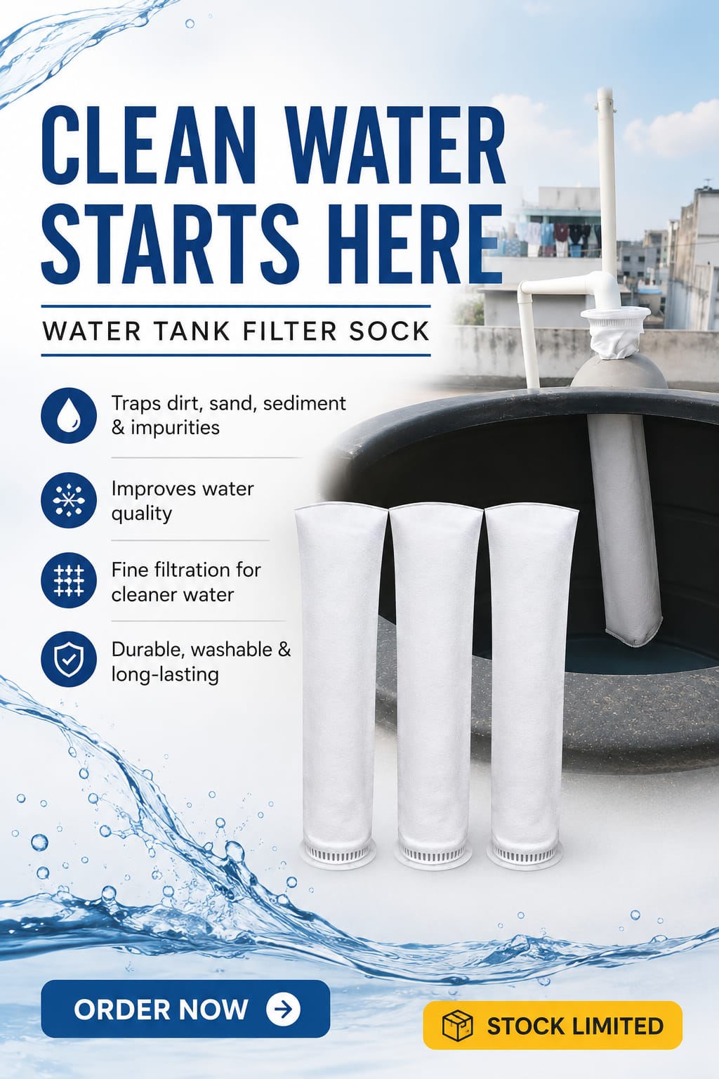Water Tank Filter - 5 Micron Sediment (Set of 2 Pcs)