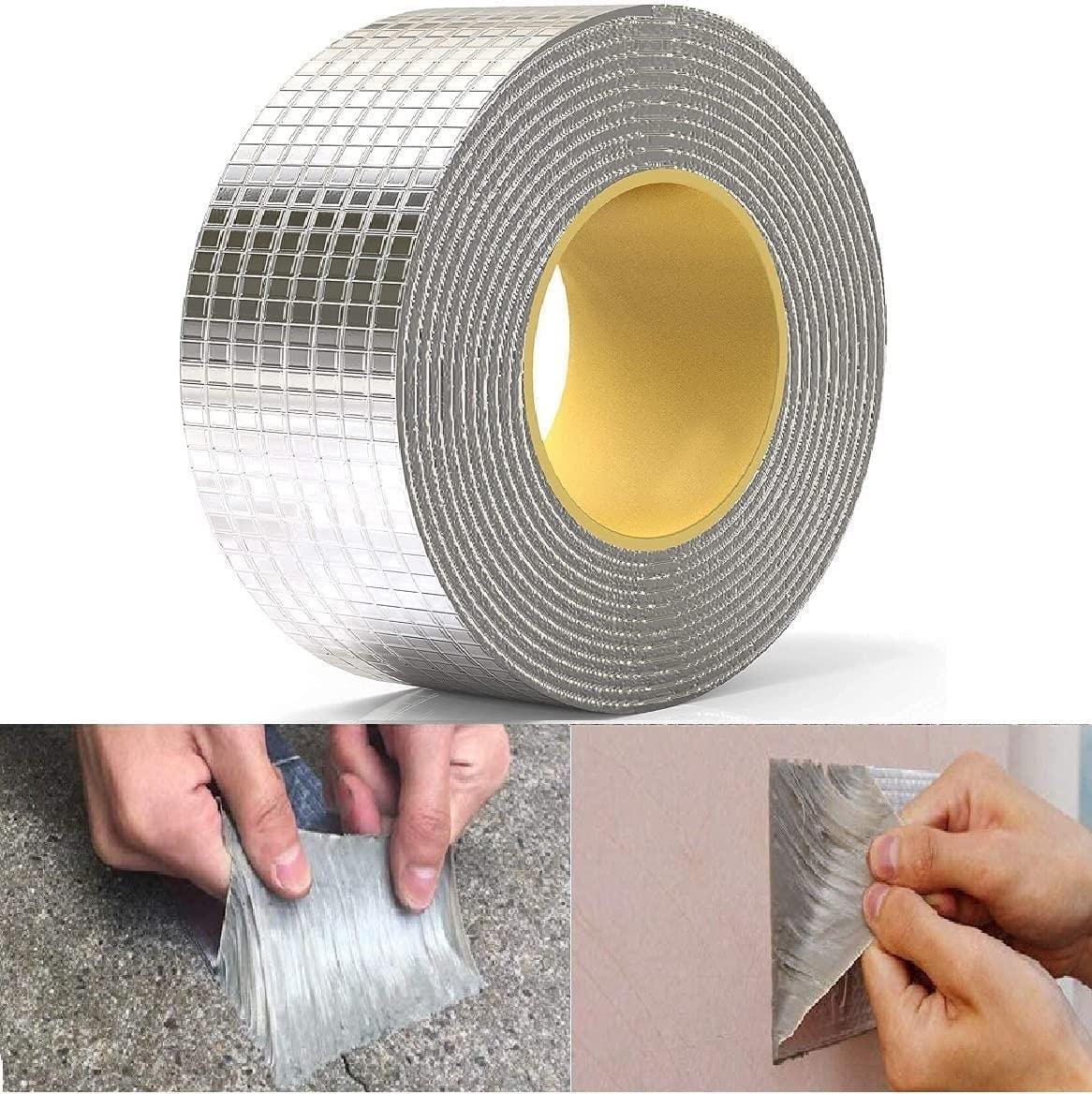 Adhesive Waterproof Leakage Tape Aluminium Foil Pipe Repair Tape - Waterproof Aluminium Tape - Extra Long Roll - Waterproof Aluminium Tape Waterseal Aluminium Tape