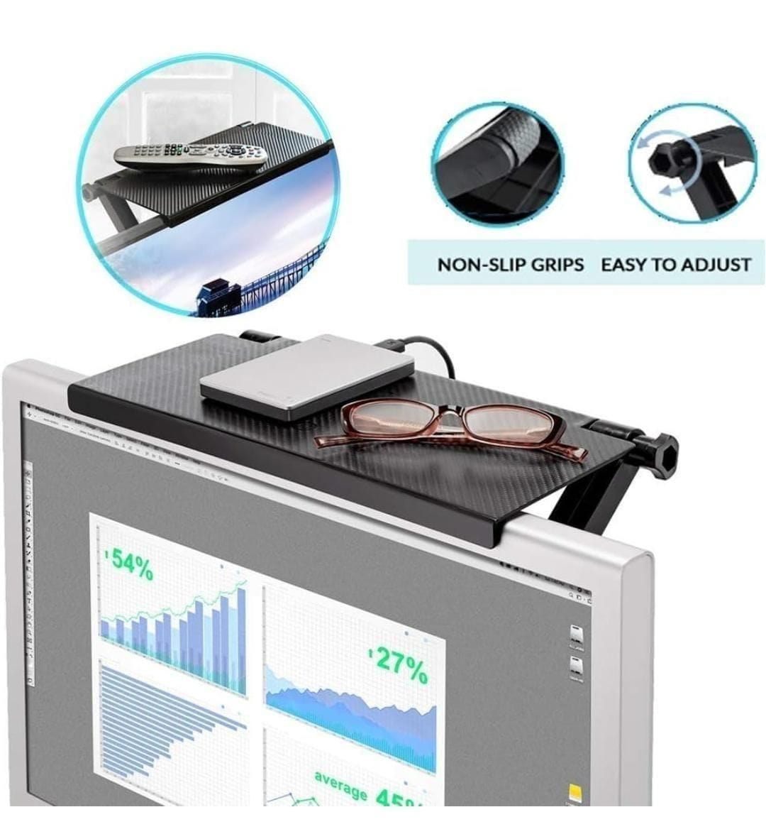 Adjustable Non Slip TV Screen Top Shelf Adjustable Non Slip TV Screen Top Shelf