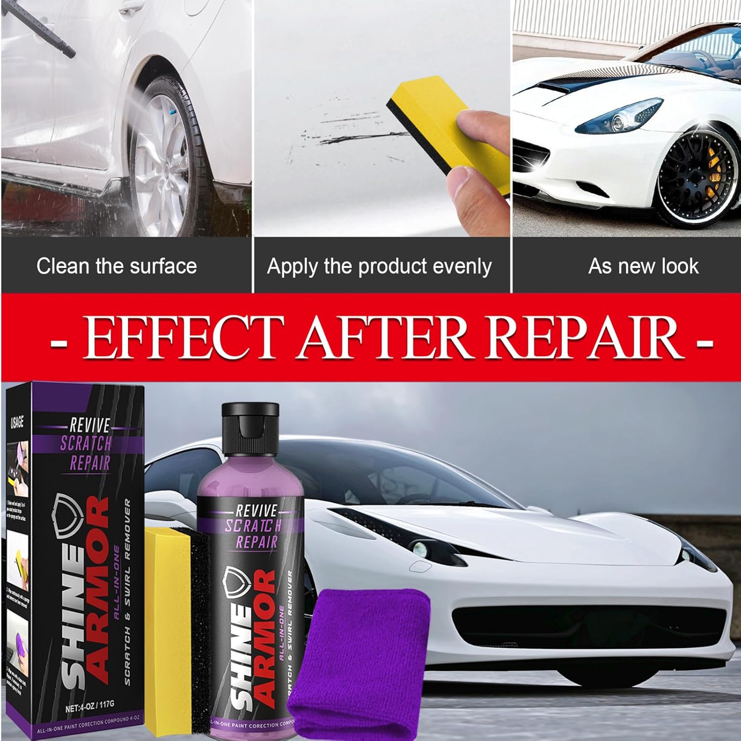 Advance Car Scratch Repair | Ceramic Coating Wax Car Paint Protection Hydrophobic Spray Advance Car Scratch Repair (Pack of 2)