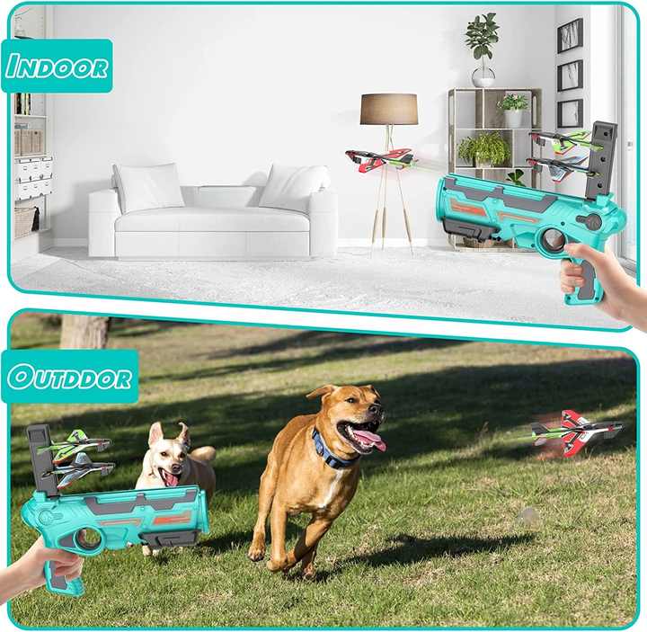 Airplane Launcher Toy with Foam Planes | Kids Toys Remote Control Plane Airplane Toy Flying - toys - Airplane Launcher Toy with Foam Planes