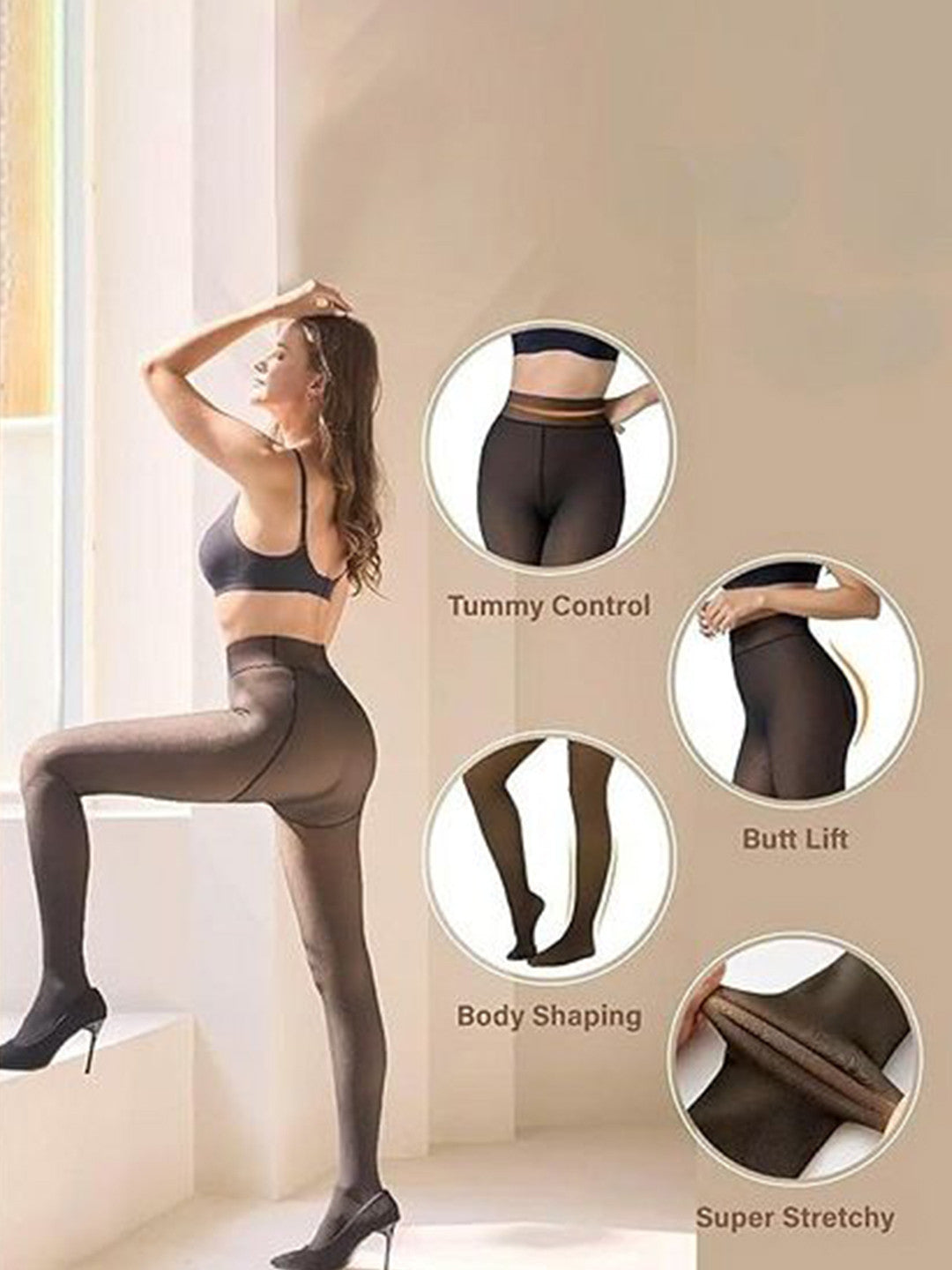 Anti-Scratch Stretchable Stockings (Free Size) | Winter Clothes Sheer Stockings Warm Fleece Stocking For Women - Anti-Scratch Stretchable Stockings (Free Size)