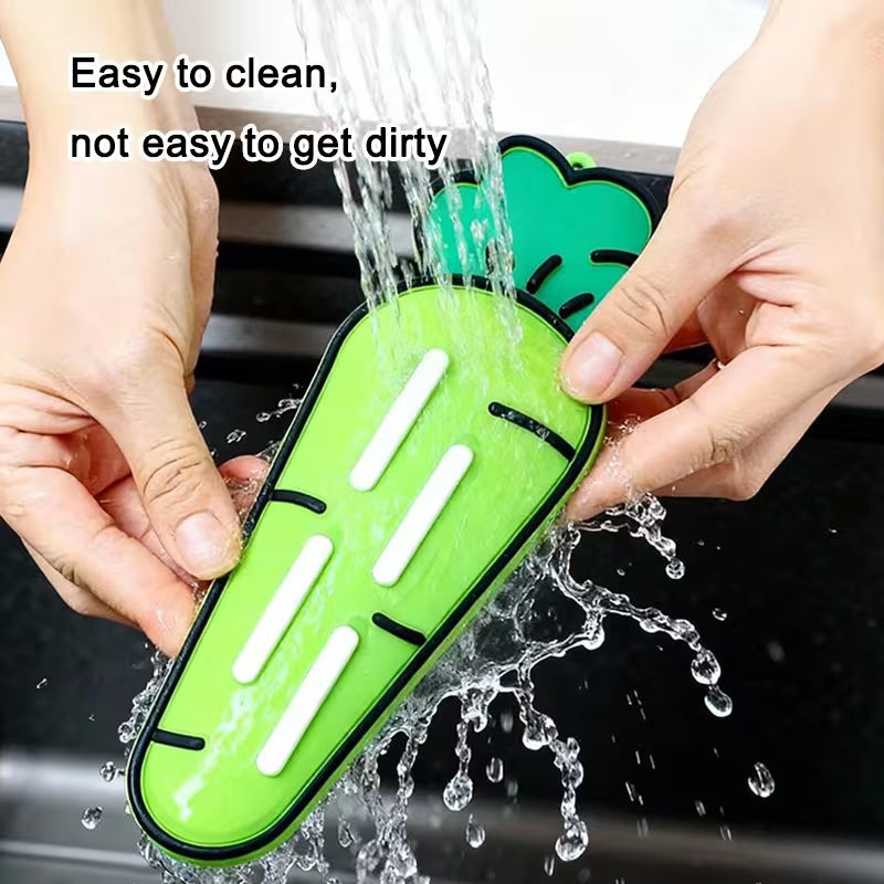 Cute Carrot Pot Lid & Sponge Holder Mat (Set of 2) | Kitchen Items Tools Utensils Stand Pot Holder Kitchen Tools Cute Carrot Pot Lid & Sponge Holder Mat (Set of 2)