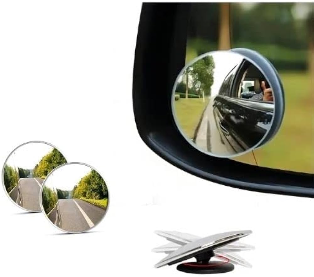 Blind Spot Mirror For Car Curved Round Large Car Mirror Accessories Automobiles Blind Spot Mirror for Car (Pack of 2)