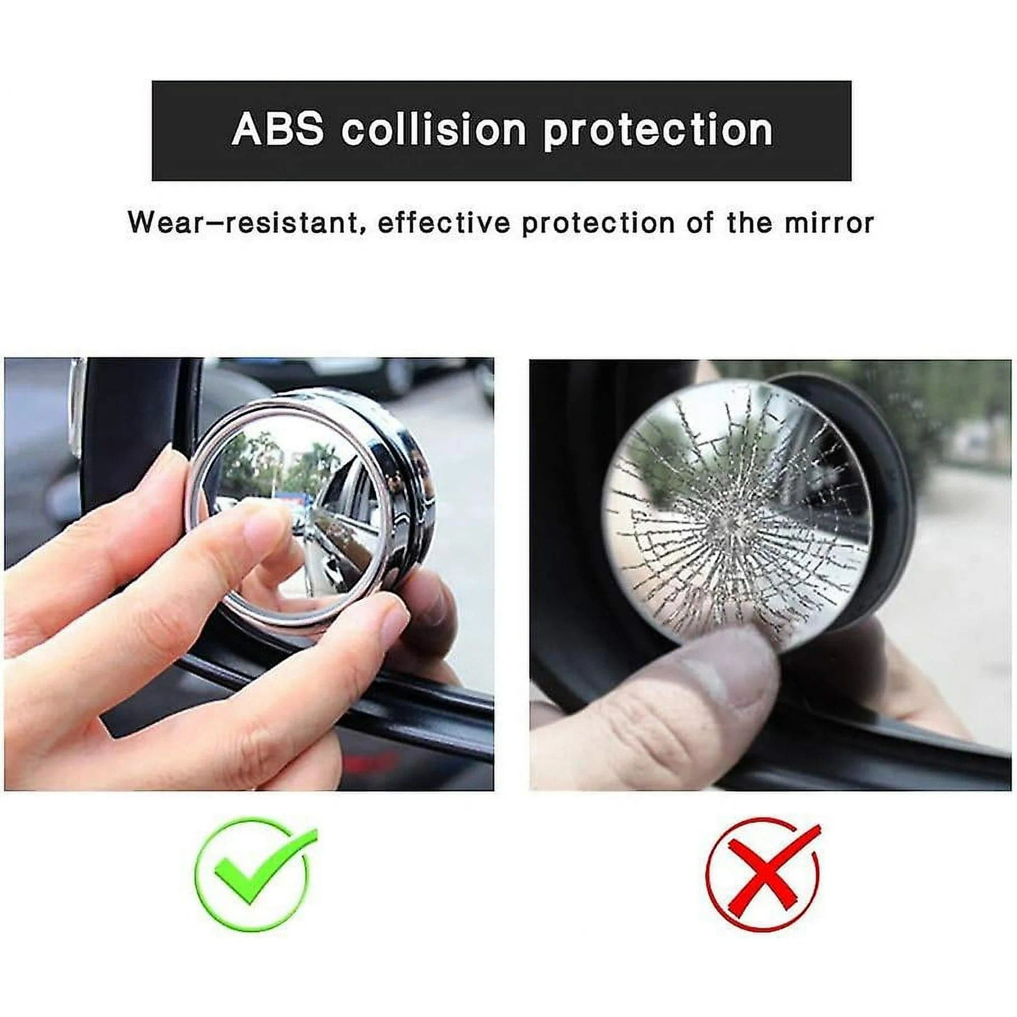 Blind Spot Mirror For Car Curved Round Large Car Mirror Accessories Automobiles Blind Spot Mirror for Car (Pack of 2)
