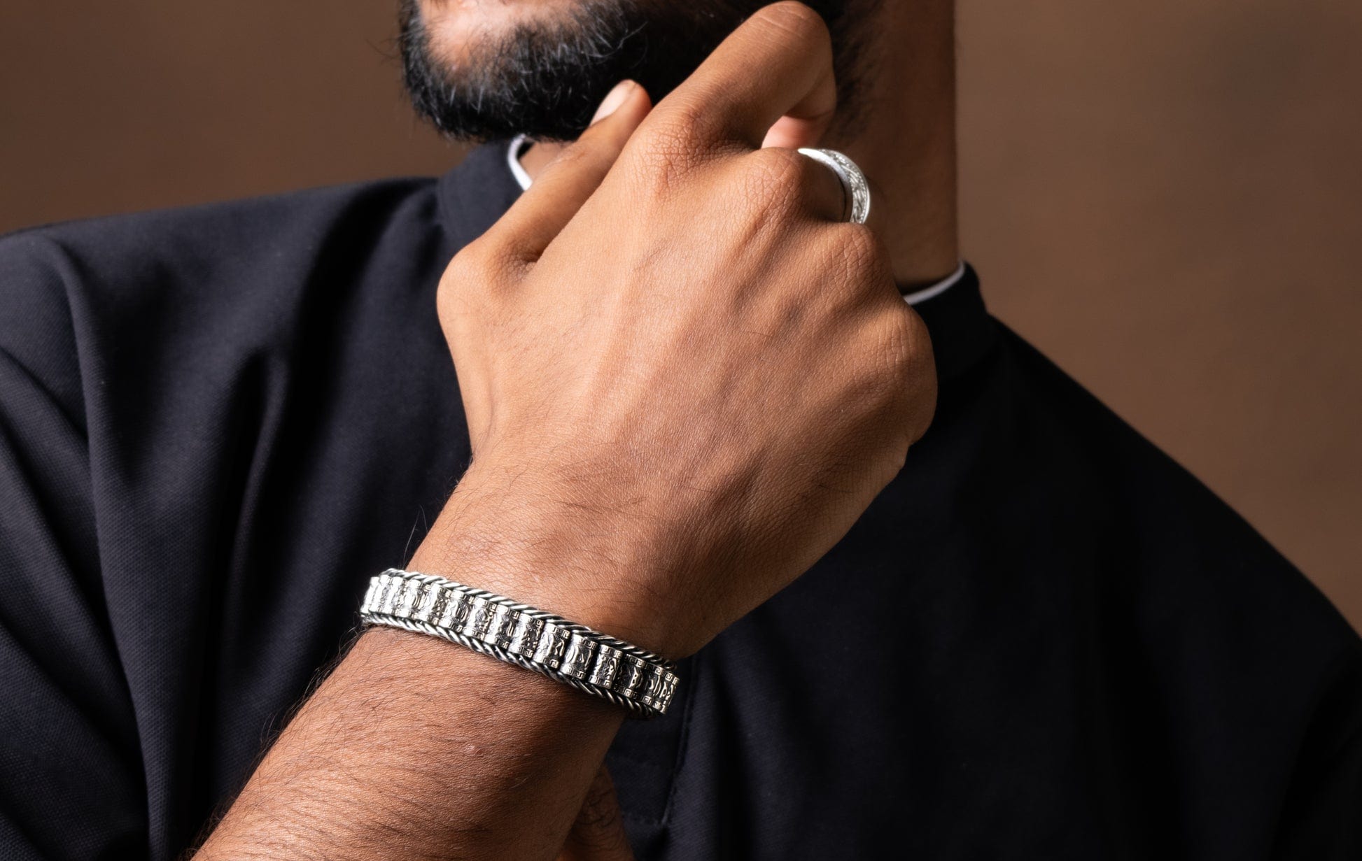 Buddhist Prayer Silver Wheel Bracelet Buddhist Prayer Silver Wheel Bracelet