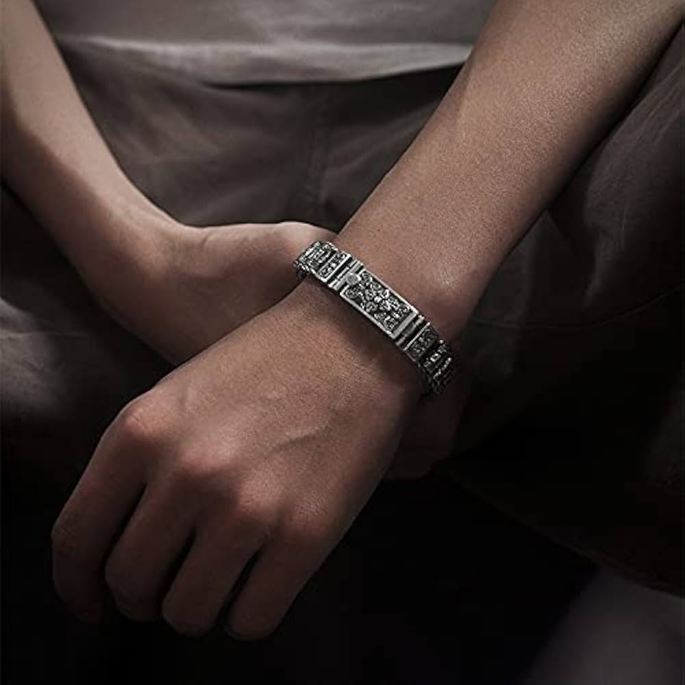 Buddhist Prayer Silver Wheel Bracelet Buddhist Prayer Silver Wheel Bracelet