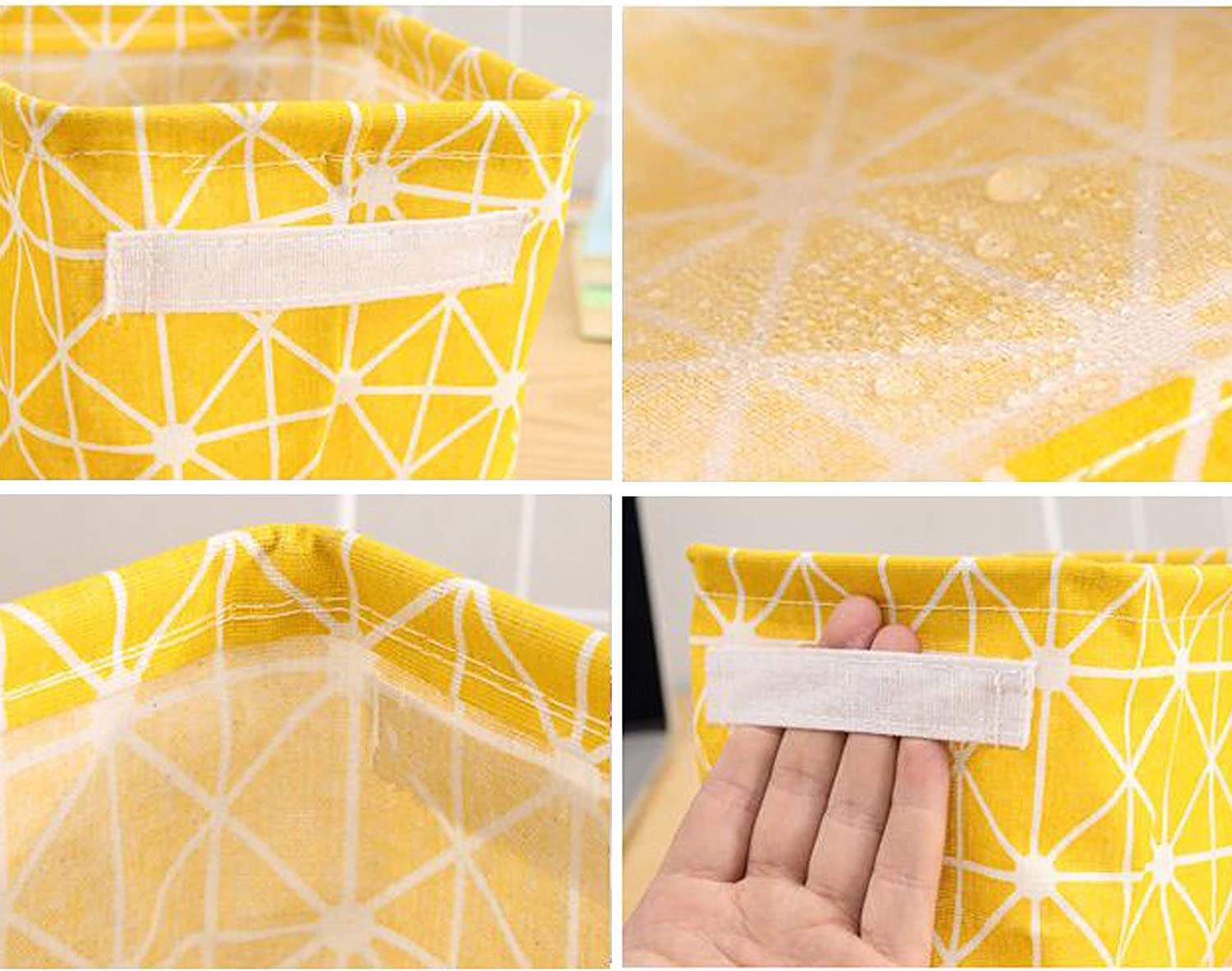 Canvas Foldable Storage Basket (Set of 4) | Plastic Basket Storage Box Cloth Organizer Wire Woven Baskets Canvas Foldable Storage Basket (Set of 4)