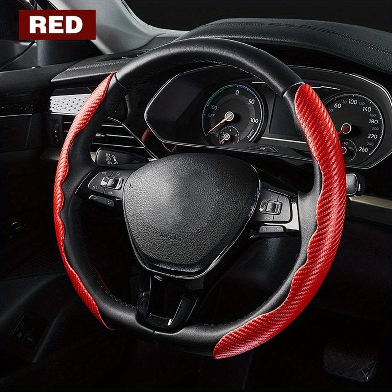 Car Accessories Fiber Steering Cover - Car Steering Wheel Cover (2 Side Set) RED Car Steering Wheel Cover (2 Side Set)