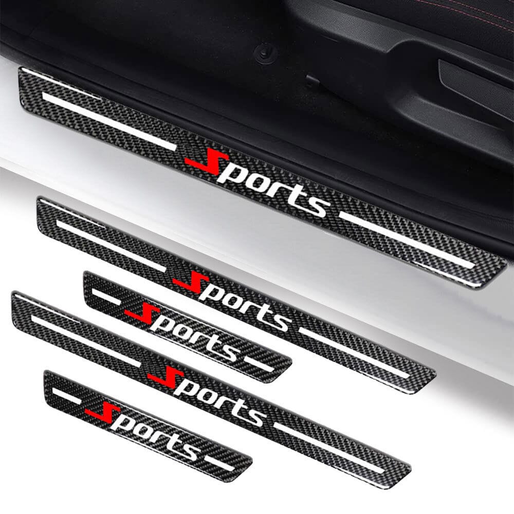 Carbon Fiber Door Sill Protector (4 Pcs) Car Accessories Sports - UNIVERSAL Carbon Fiber Door Sill Protector (4 Pcs)