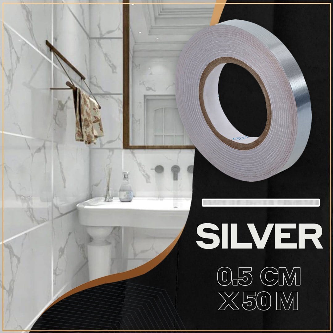 Ceramic Tile Mildewproof Gap Tape (Buy 1 Free 1) Buy 1 Get 1 FREE / 0.5CM X 50M / SILVER Ceramic Tile Mildewproof Gap Tape (Buy 1 Free 1)