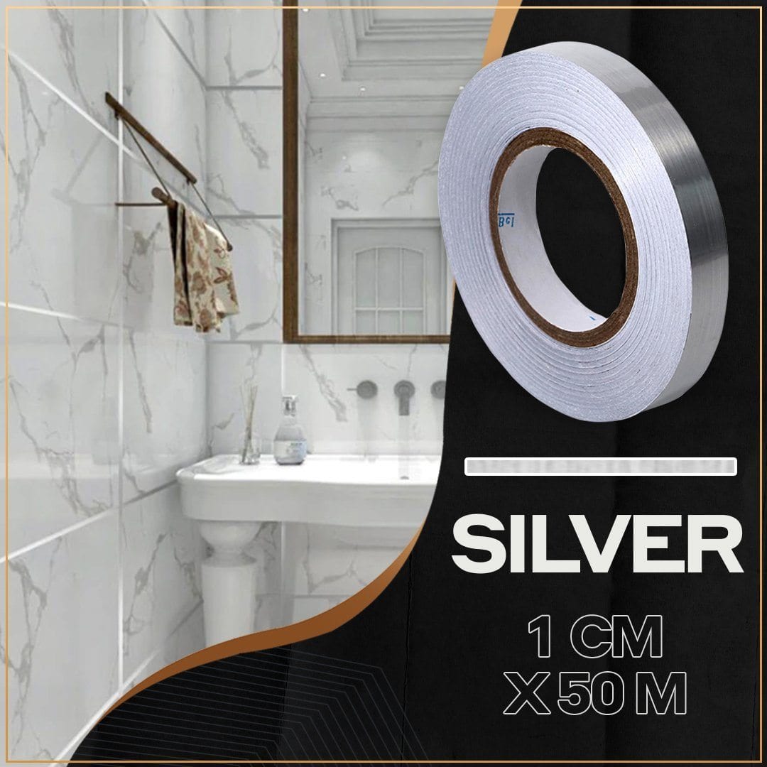 Ceramic Tile Mildewproof Gap Tape (Buy 1 Free 1) Buy 1 Get 1 FREE / 1CM X 50M / SILVER Ceramic Tile Mildewproof Gap Tape (Buy 1 Free 1)