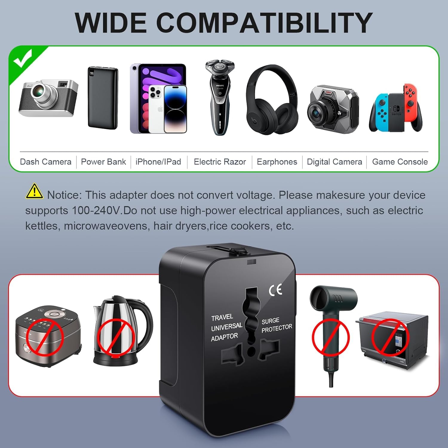 Charger Adapter Electronic Items Socket Plug Charging - All in One Worldwide Travel Adapter All-in-one Worldwide Travel Adapter