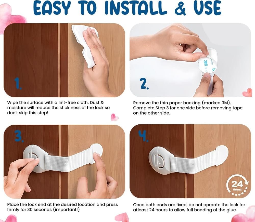 Child Safety Strap Locks | Safety Locks Fridge Adhesive Security Straps Safety Proofing Strap Child Safety Strap Locks